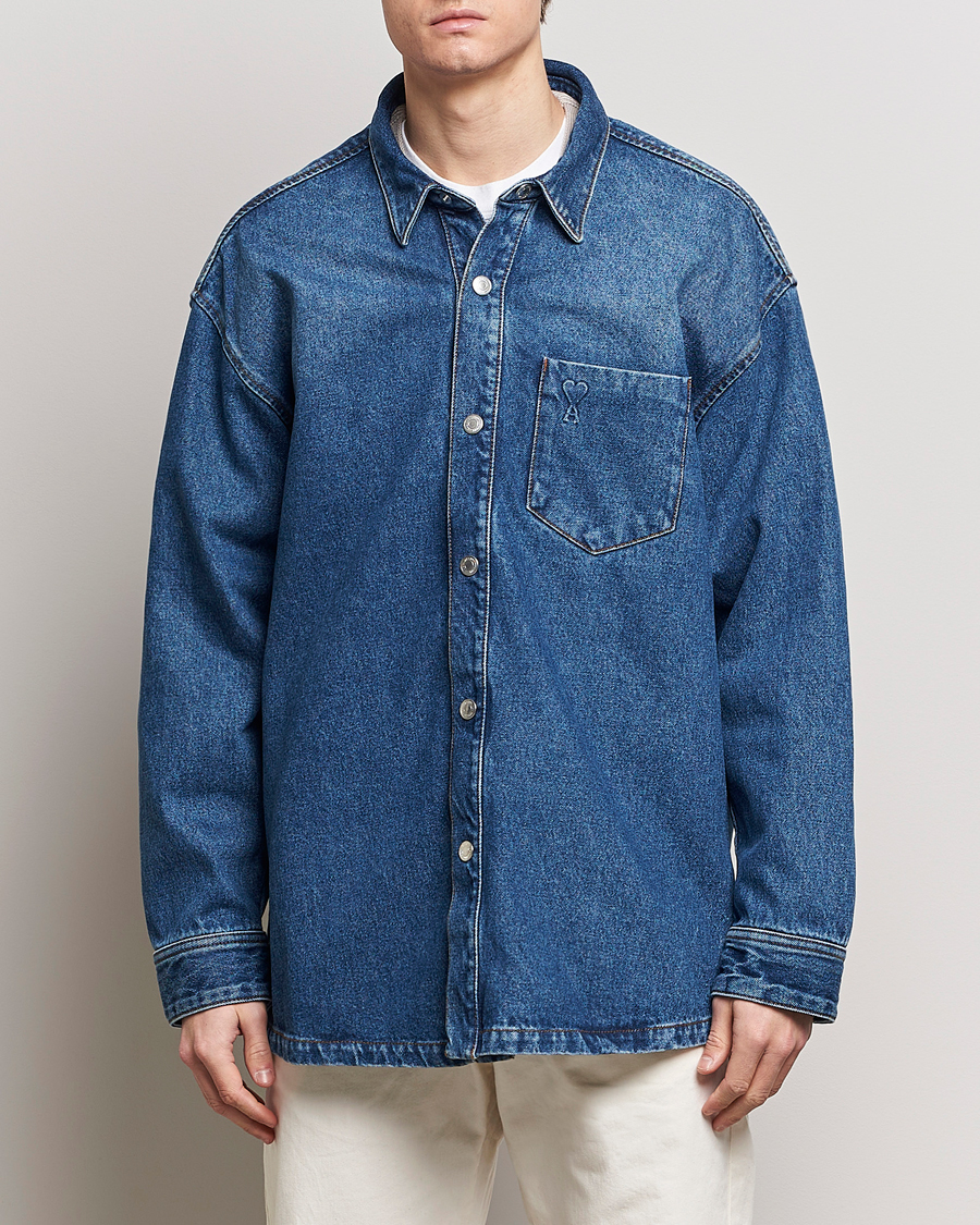 Men | Coats & Jackets | AMI | Oversized Denim Jacket Used Blue