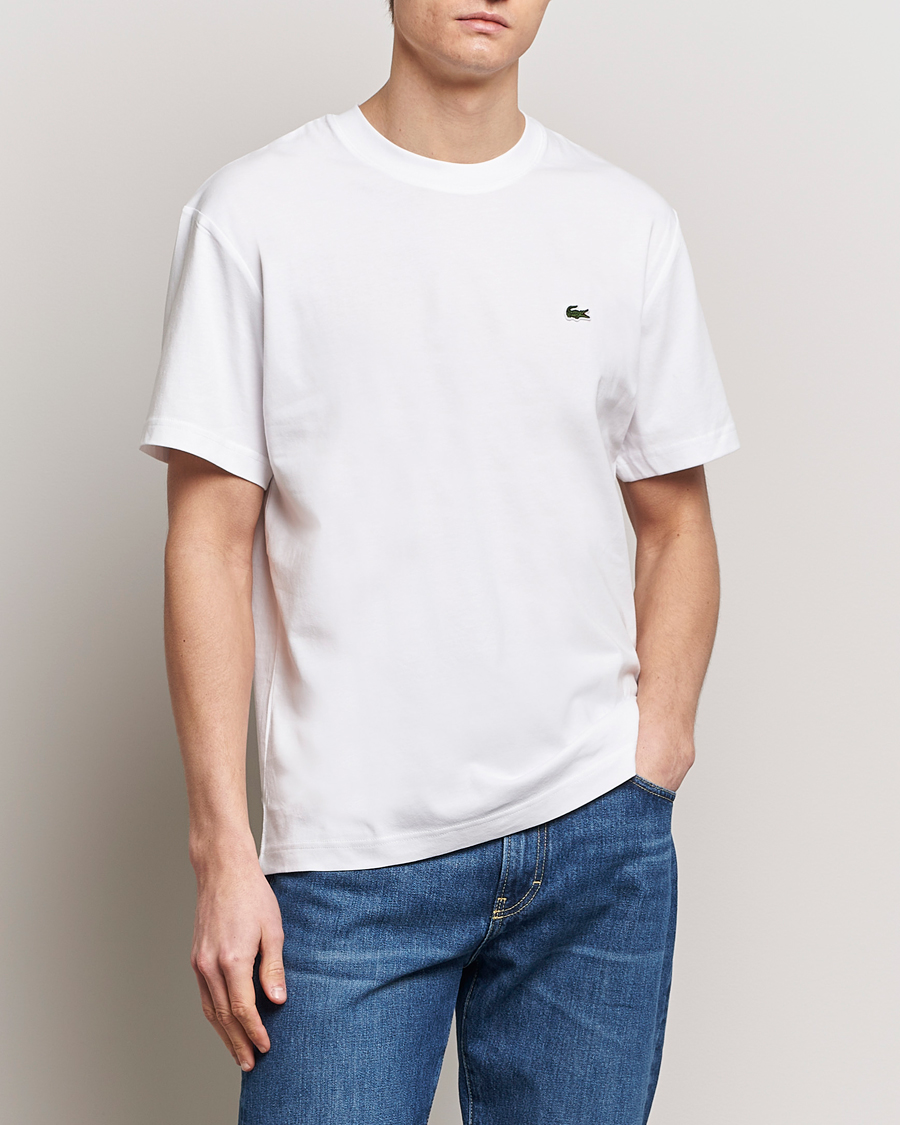 Men | White t-shirts | Lacoste | Regular Fit Heavy Crew Neck T-Shirt White