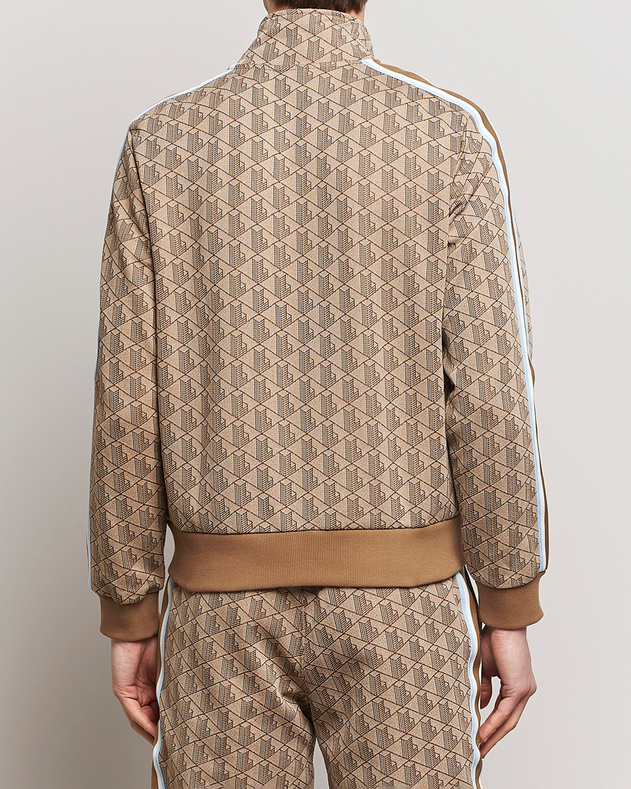 Men | Sweaters & Knitwear | Lacoste | Monogram Full Zip Track Jacket Croissant/Cookie