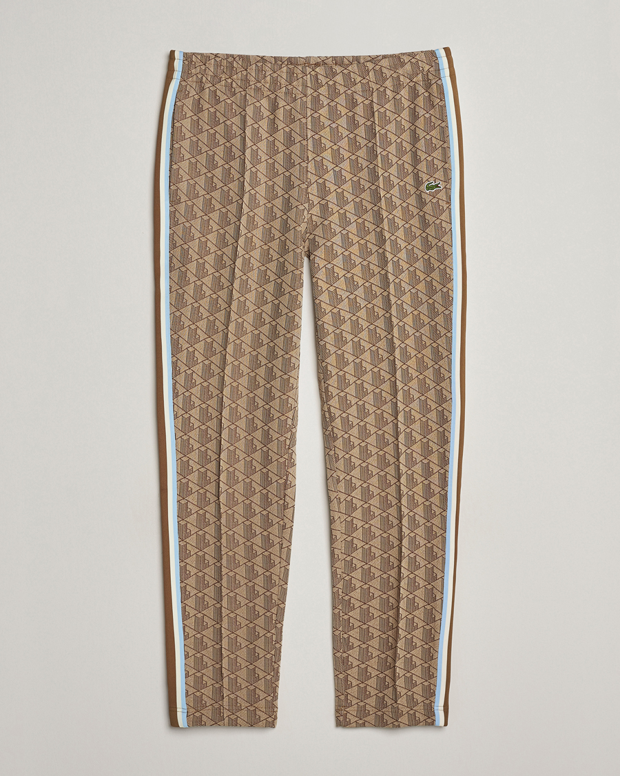 Men | Trousers | Lacoste | Monogram Tracksuit Pants Croissant/Cookie
