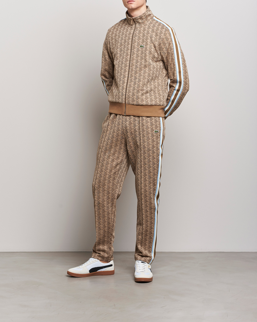 Men | Trousers | Lacoste | Monogram Tracksuit Pants Croissant/Cookie