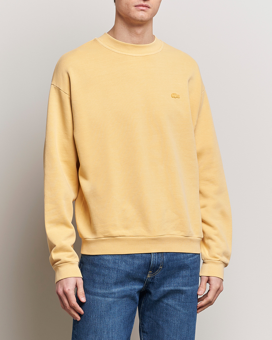 Men | Sale | Lacoste | Natural Dyed Crew Neck Sweatshirt Golden Haze