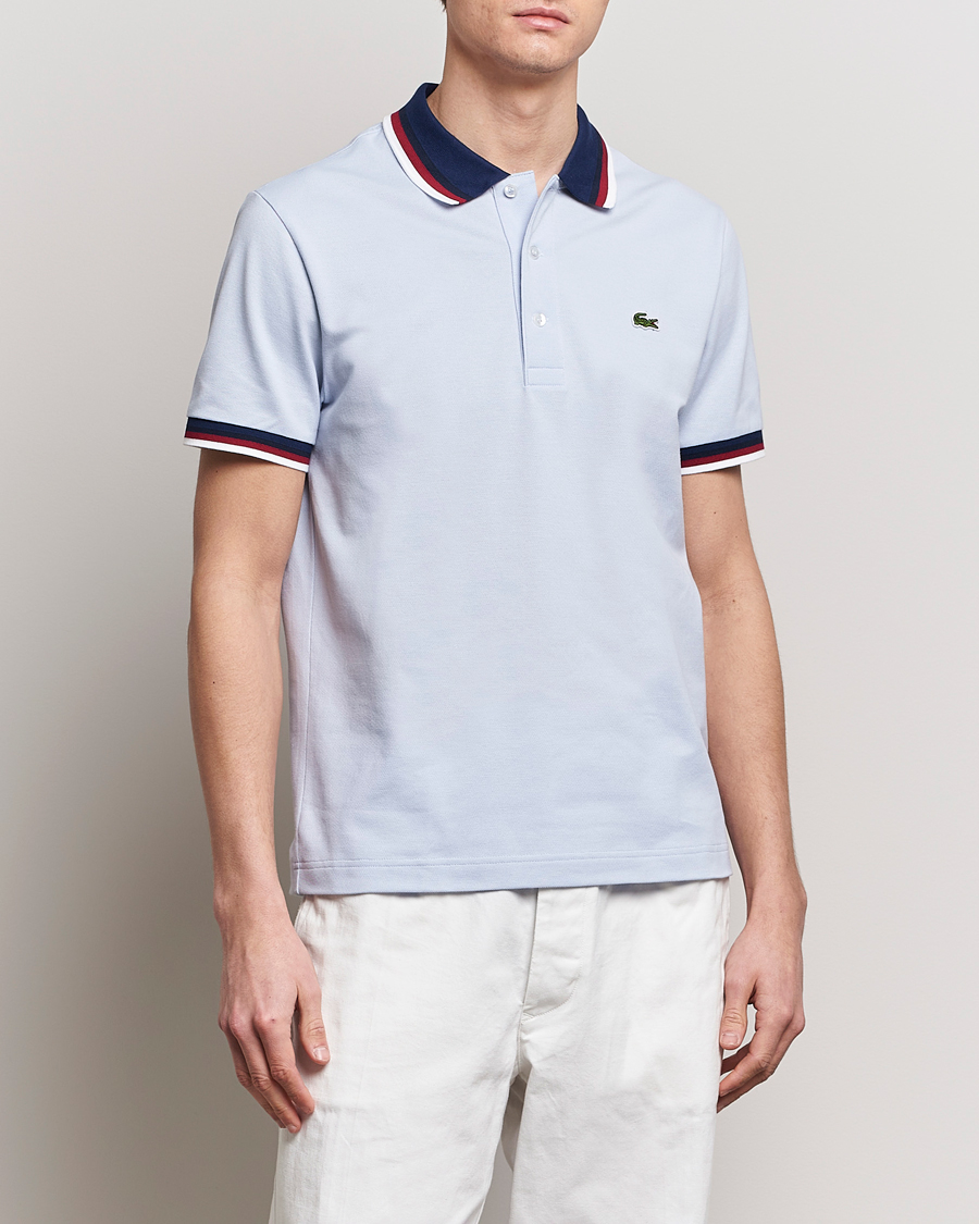 Men | Short Sleeve Polo Shirts | Lacoste | Regular Fit Tipped Polo Phoenix Blue