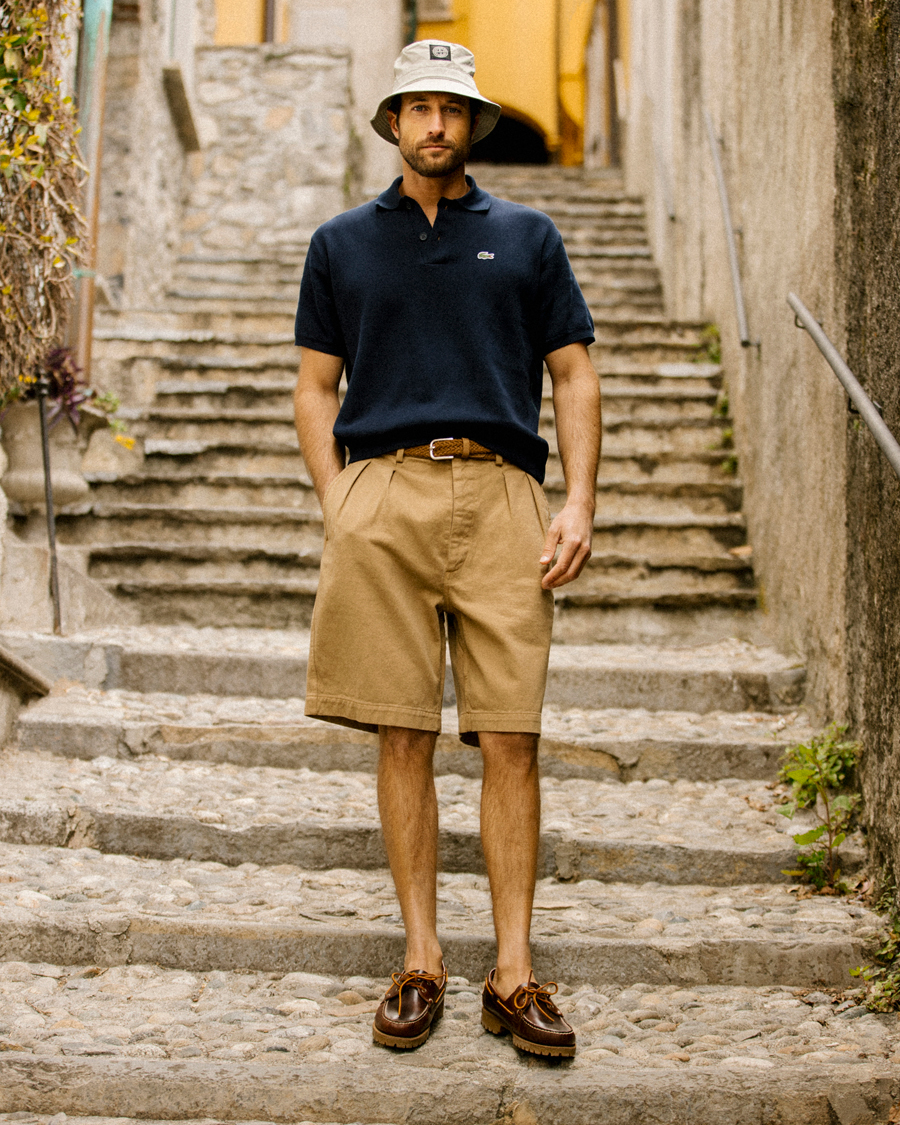 Men | Polo Shirts | Lacoste | Relaxed Fit Moss Stitched Knitted Polo Navy