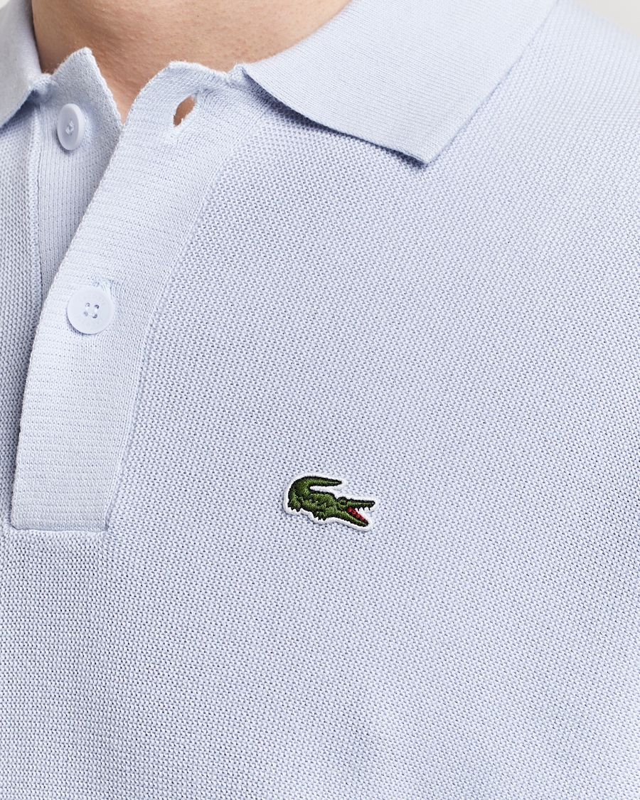 Men | Polo Shirts | Lacoste | Relaxed Fit Moss Stitched Knitted Polo Phoenix Blue