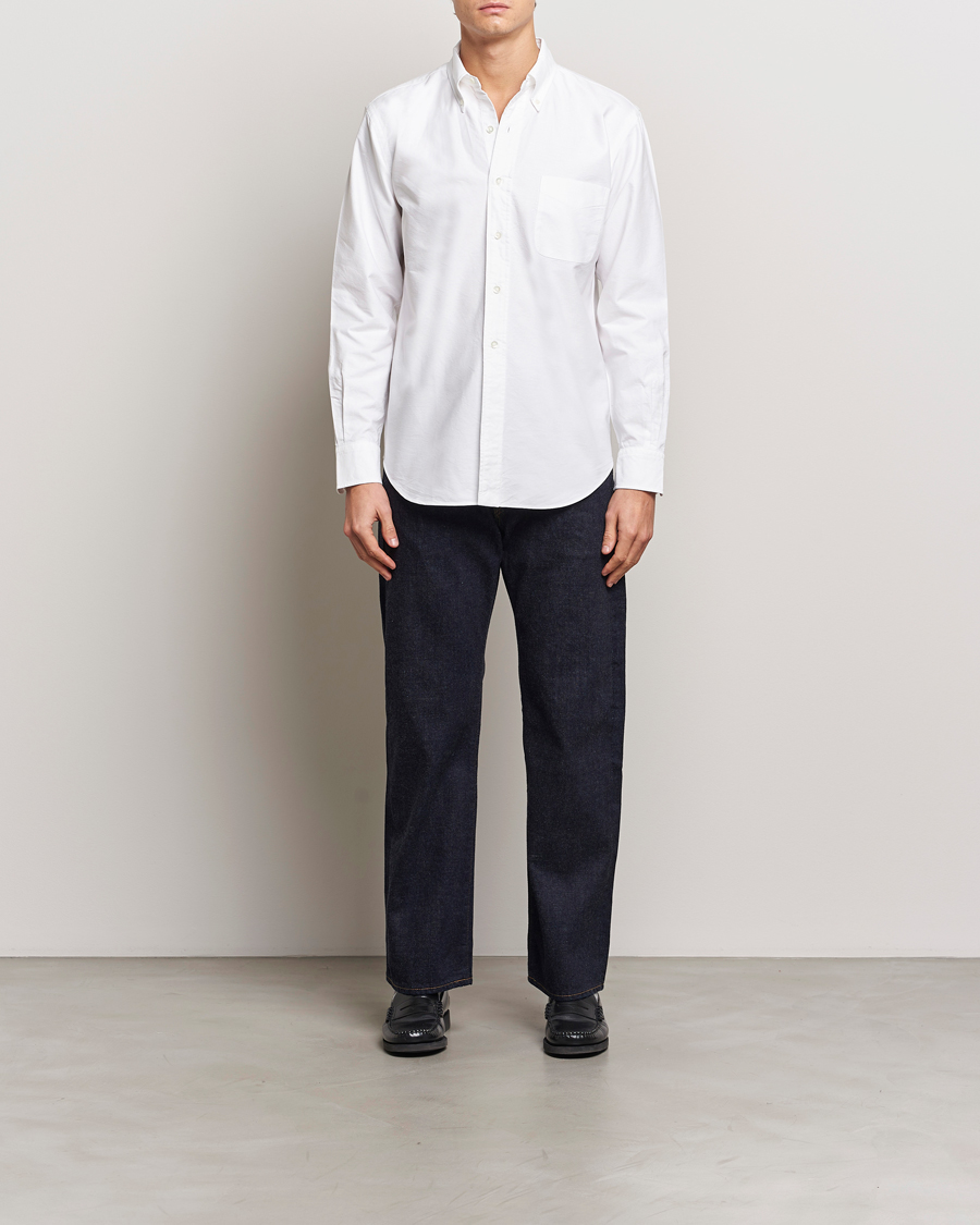 Men | Shirts | Kamakura Shirts | Vintage Ivy Oxford Button Down Shirt White