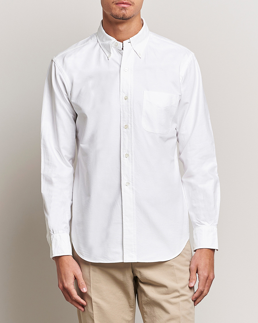 Men | Oxford Shirts | Kamakura Shirts | Vintage Ivy Oxford Button Down Shirt White