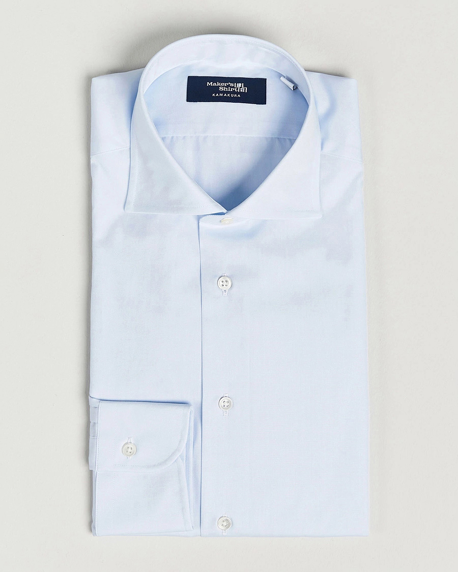 Men | | Kamakura Shirts | Slim Fit Broadcloth Dress Shirt Light Blue
