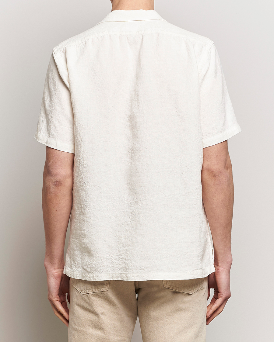 Men | Shirts | Kamakura Shirts | Vintage Ivy Heavy Linen Beach Shirt White