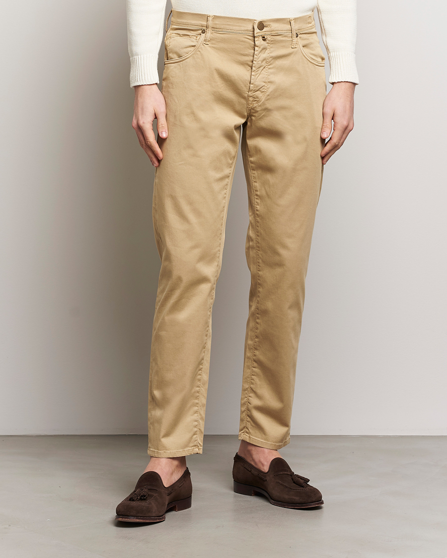 Men | Trousers | Incotex | 5-Pocket Cotton/Stretch Pants Beige