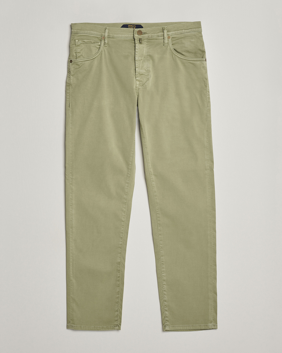 Men | Trousers | Incotex | 5-Pocket Cotton/Stretch Pants Sage