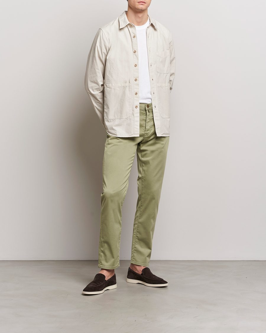 Men | Trousers | Incotex | 5-Pocket Cotton/Stretch Pants Sage