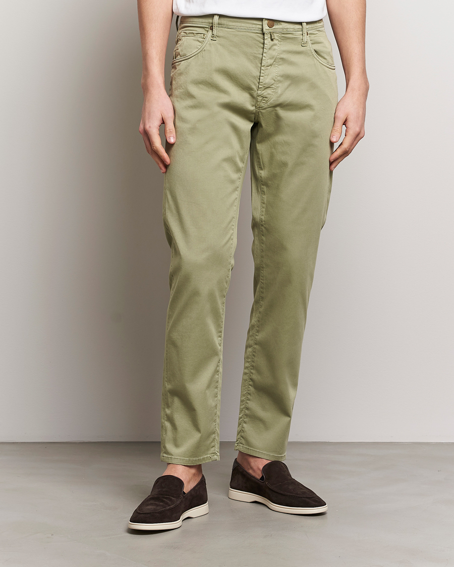 Men | Trousers | Incotex | 5-Pocket Cotton/Stretch Pants Sage