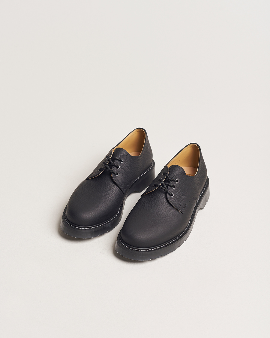 Men | Derby Shoes | Solovair | 3 Eye Gibson Shoe Black Grain