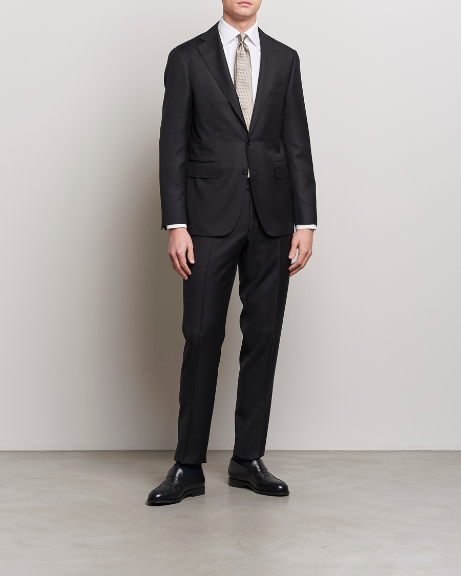 Men | Canali | Canali | Capri Super 130s Wool Suit Black