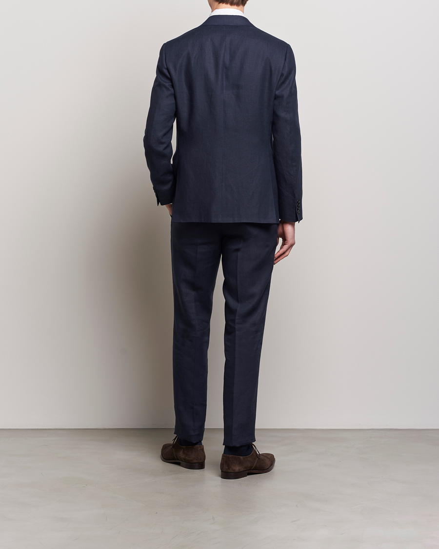 Herr | Kostymer | Canali | Capri Linen Suit Navy