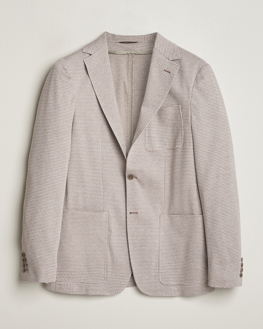 Men | Blazers | Canali | Micro Check Jersey Blazer Light Beige