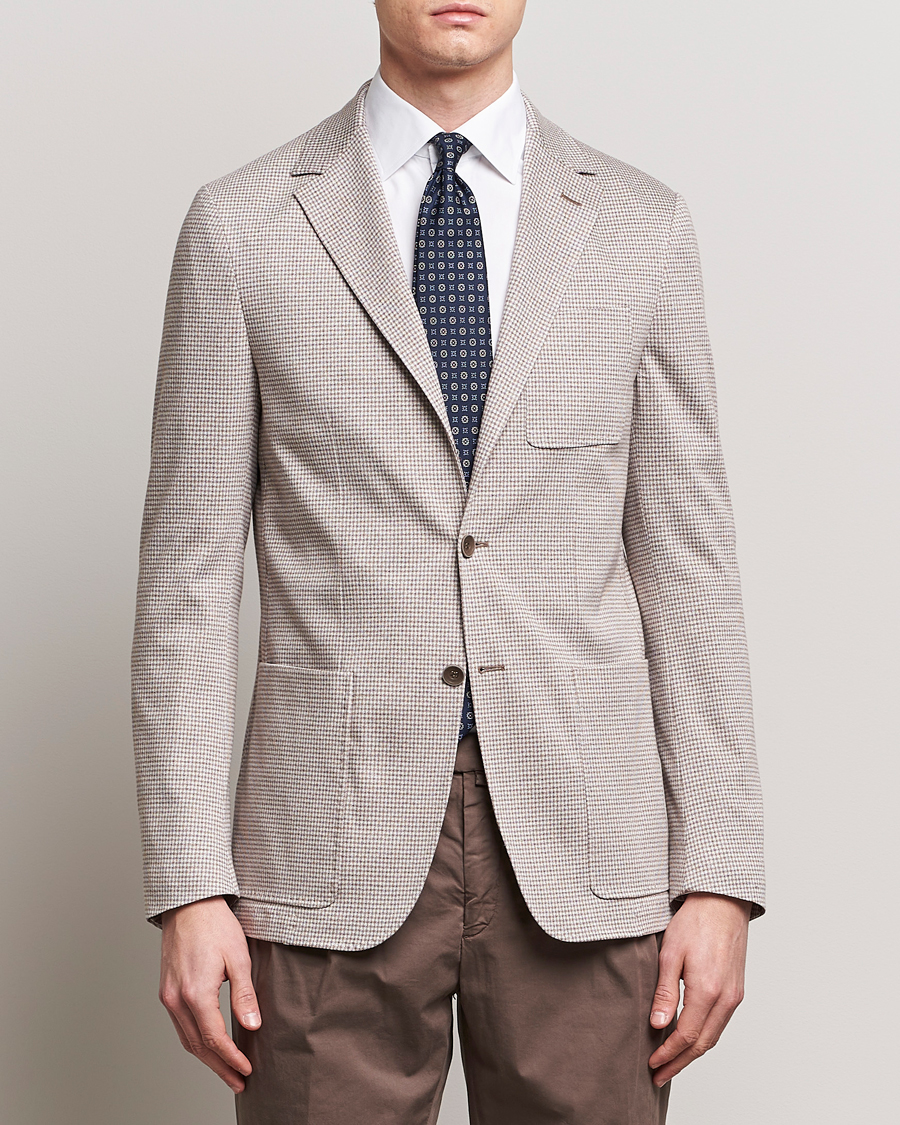 Men | Blazers | Canali | Micro Check Jersey Blazer Light Beige