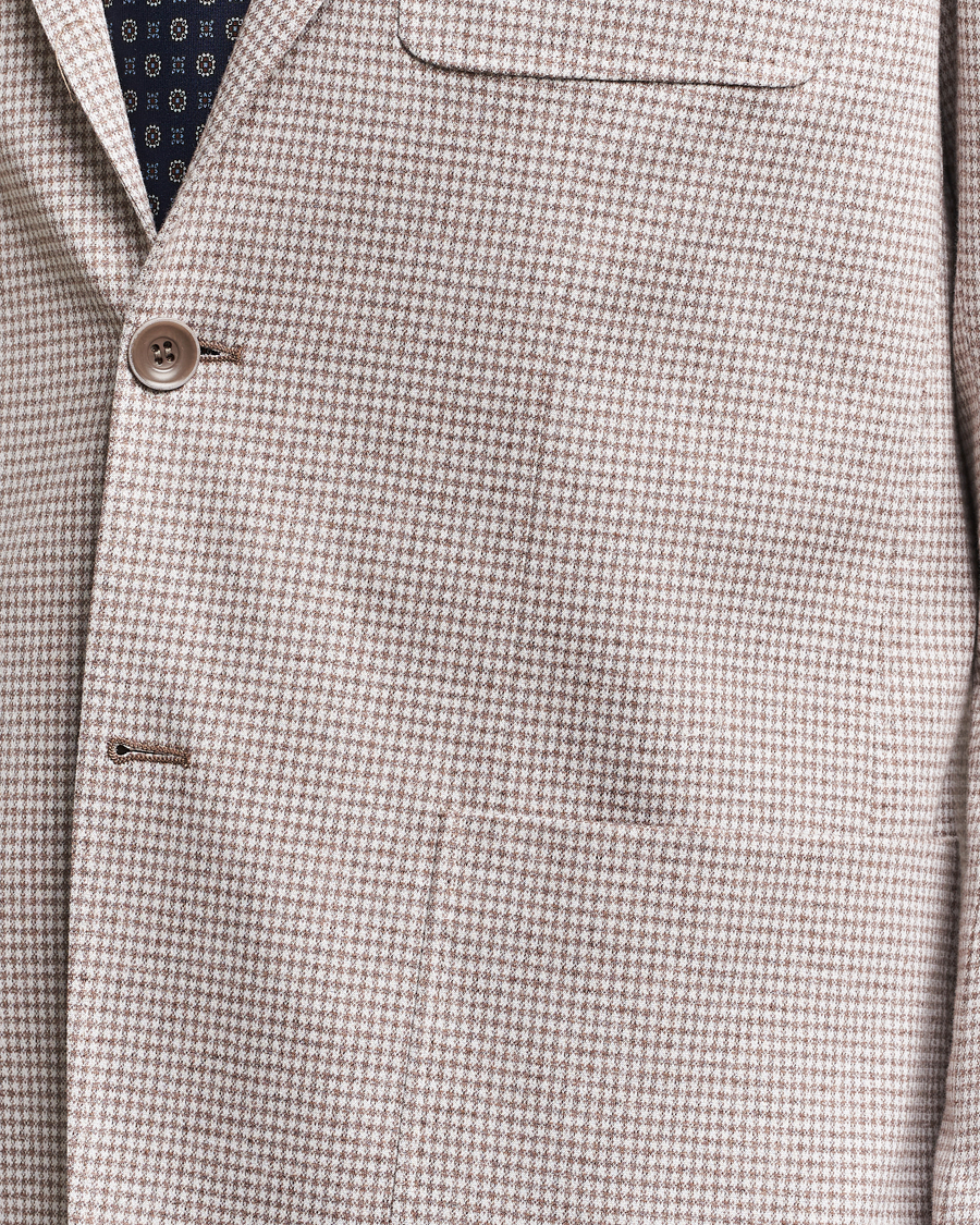 Men | Blazers | Canali | Micro Check Jersey Blazer Light Beige