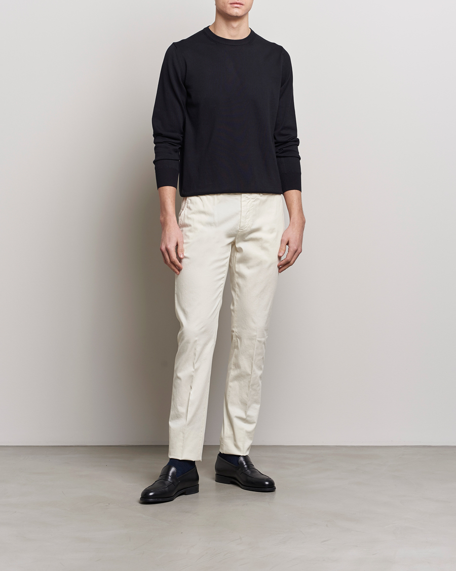 Men | Sweaters & Knitwear | Canali | Cotton Crew Neck Pullover Black