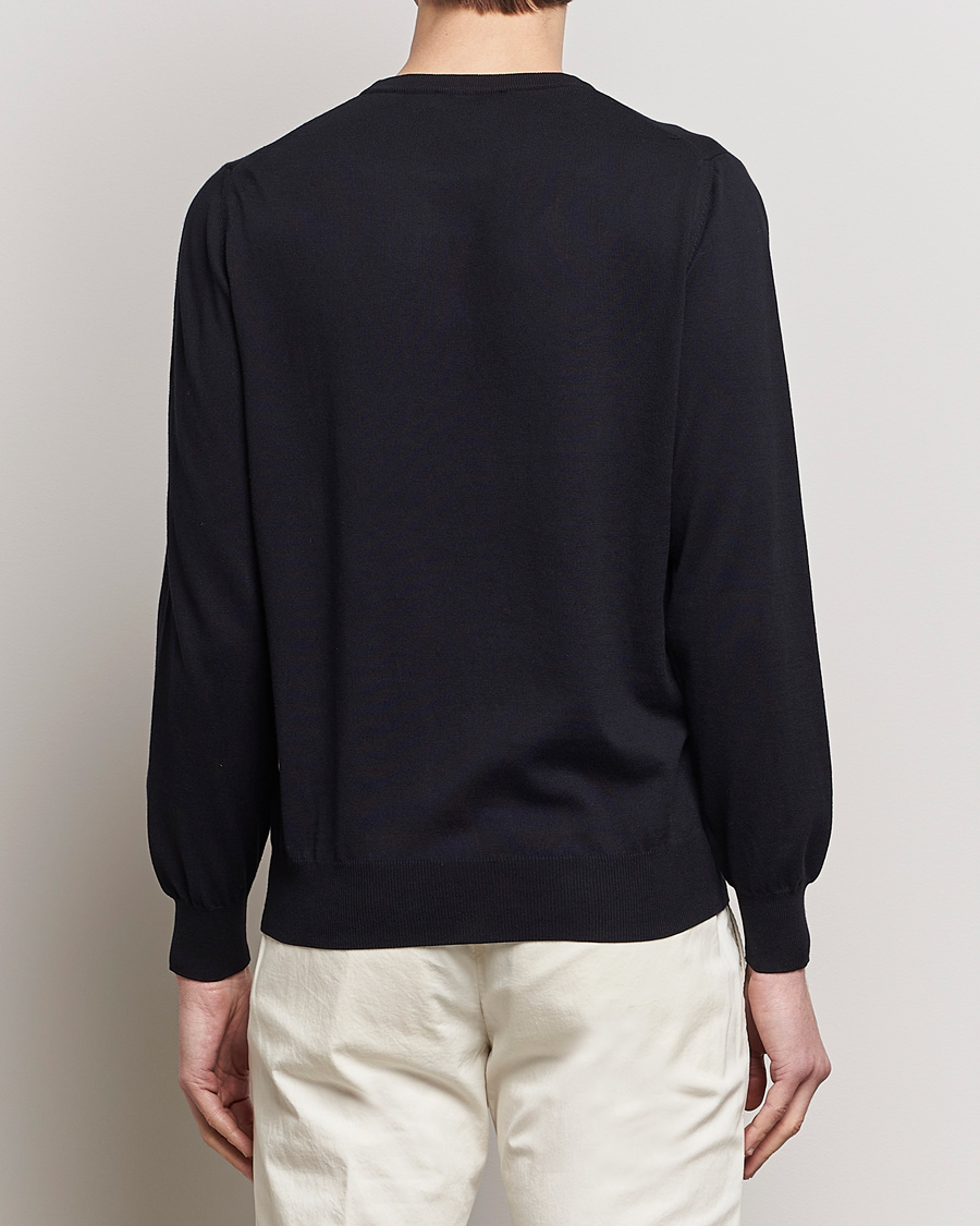 Men | Sweaters & Knitwear | Canali | Cotton Crew Neck Pullover Black