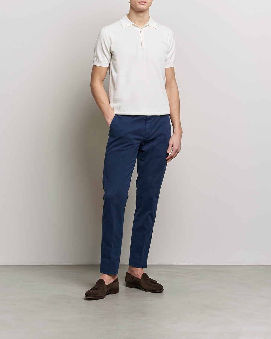 Men | Polo Shirts | Canali | Cotton Short Sleeve Polo White