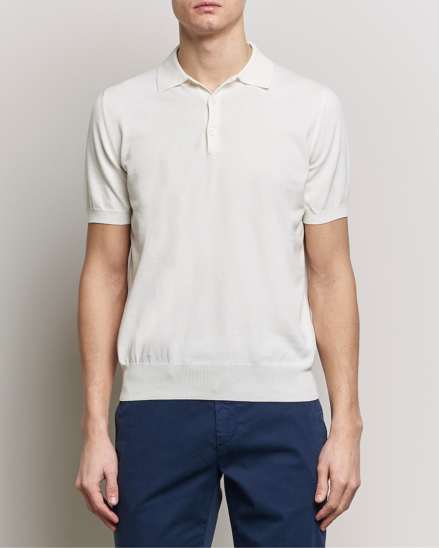Men | Polo Shirts | Canali | Cotton Short Sleeve Polo White