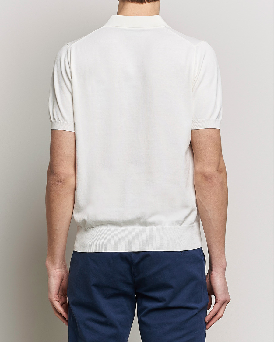 Men | Polo Shirts | Canali | Cotton Short Sleeve Polo White