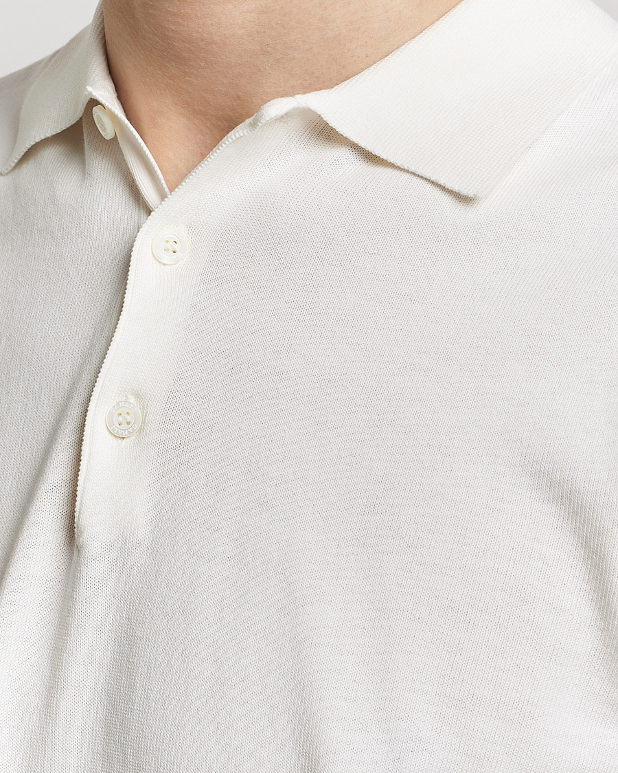 Men | Polo Shirts | Canali | Cotton Short Sleeve Polo White