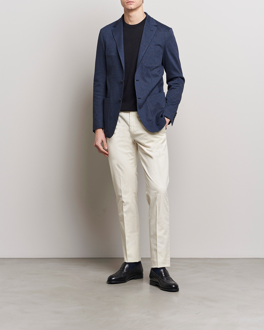 Men | Trousers | Canali | Cotton Stretch Chinos Off White