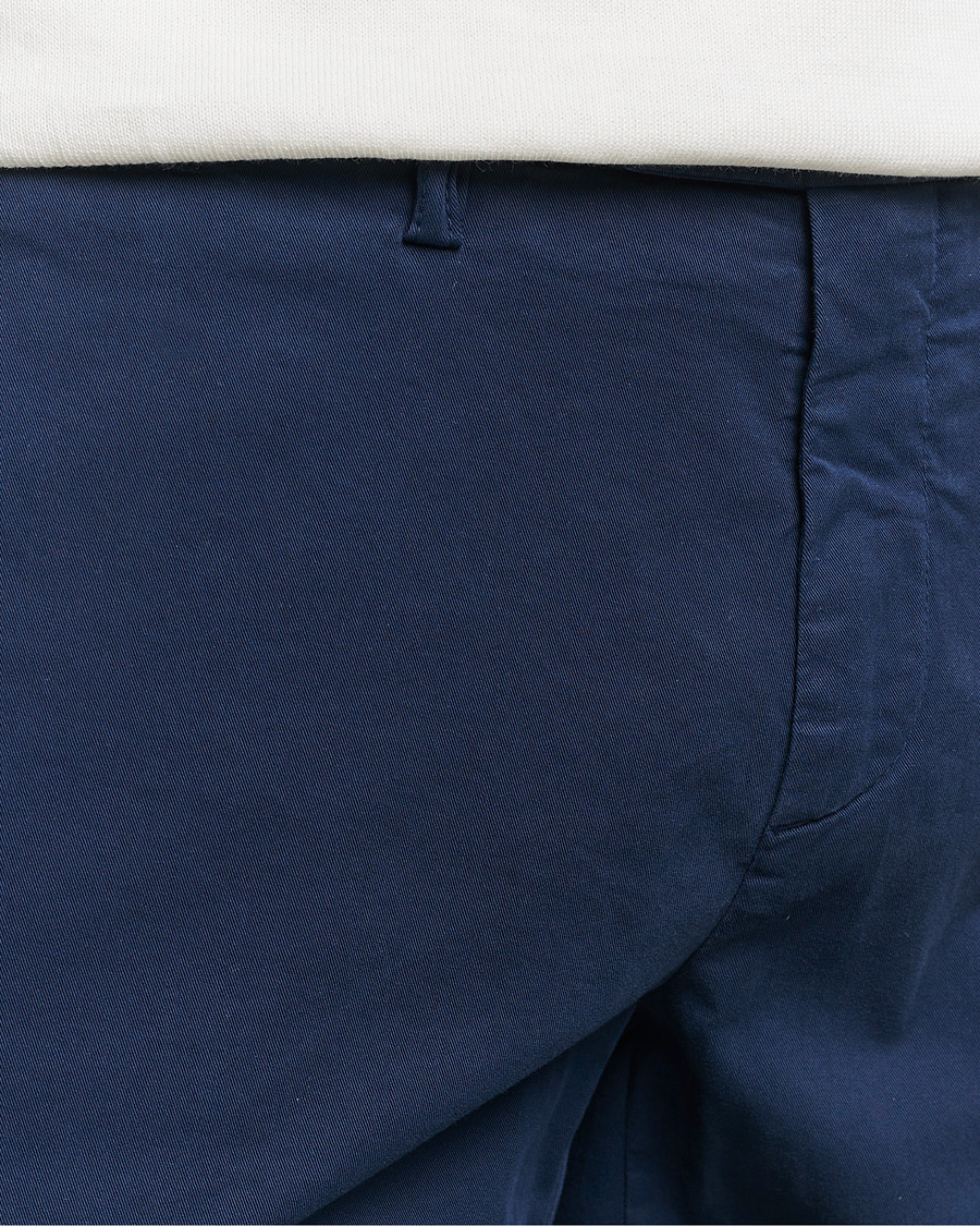 Men | Trousers | Canali | Cotton Stretch Chinos Dark Blue