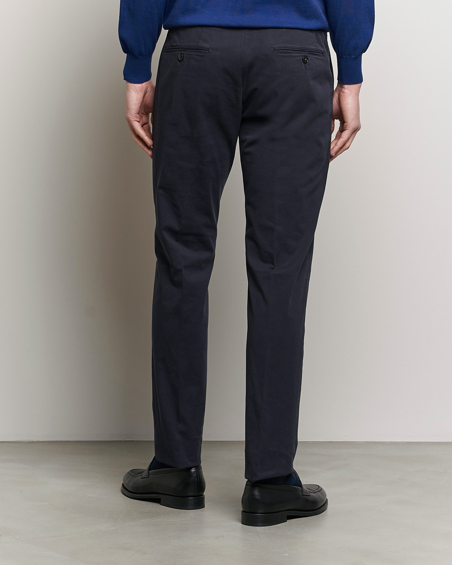 Men | Trousers | Canali | Cotton Stretch Chinos Navy