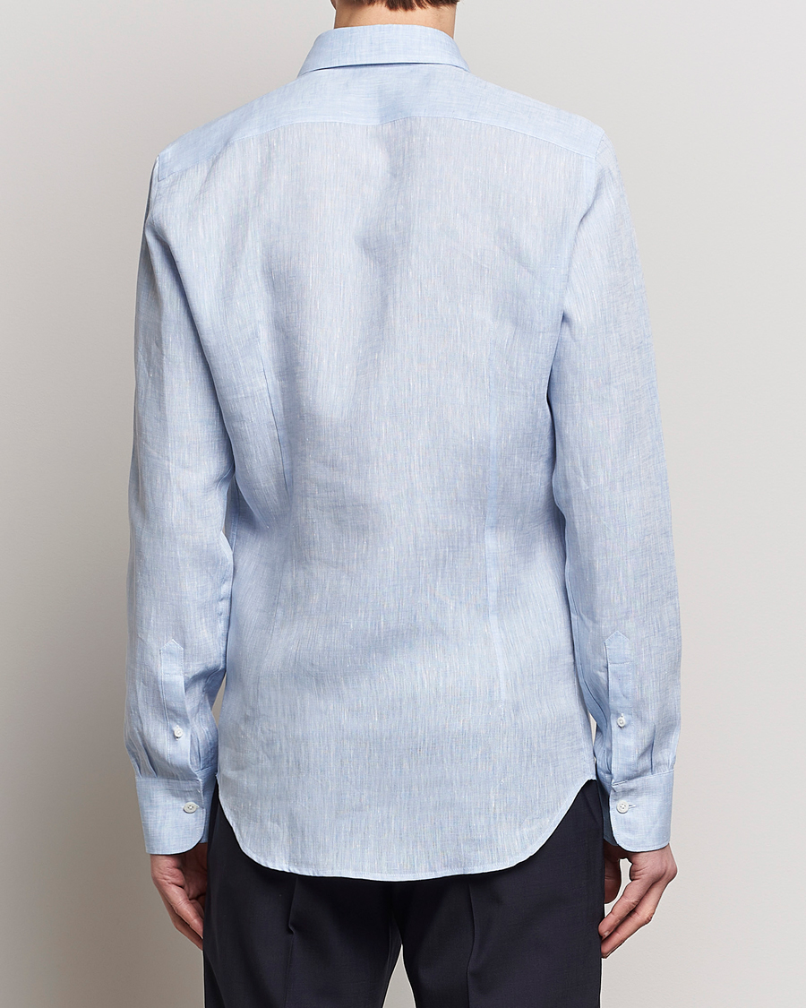 Men | Shirts | Canali | Slim Fit Linen Sport Shirt Light Blue
