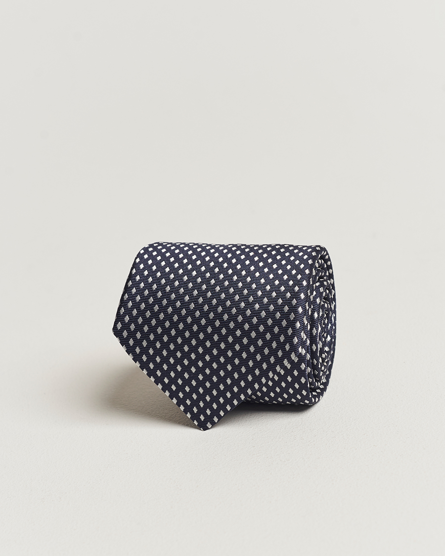 Men | Canali Micro Dot Silk Tie Navy | Canali | Micro Dot Silk Tie Navy