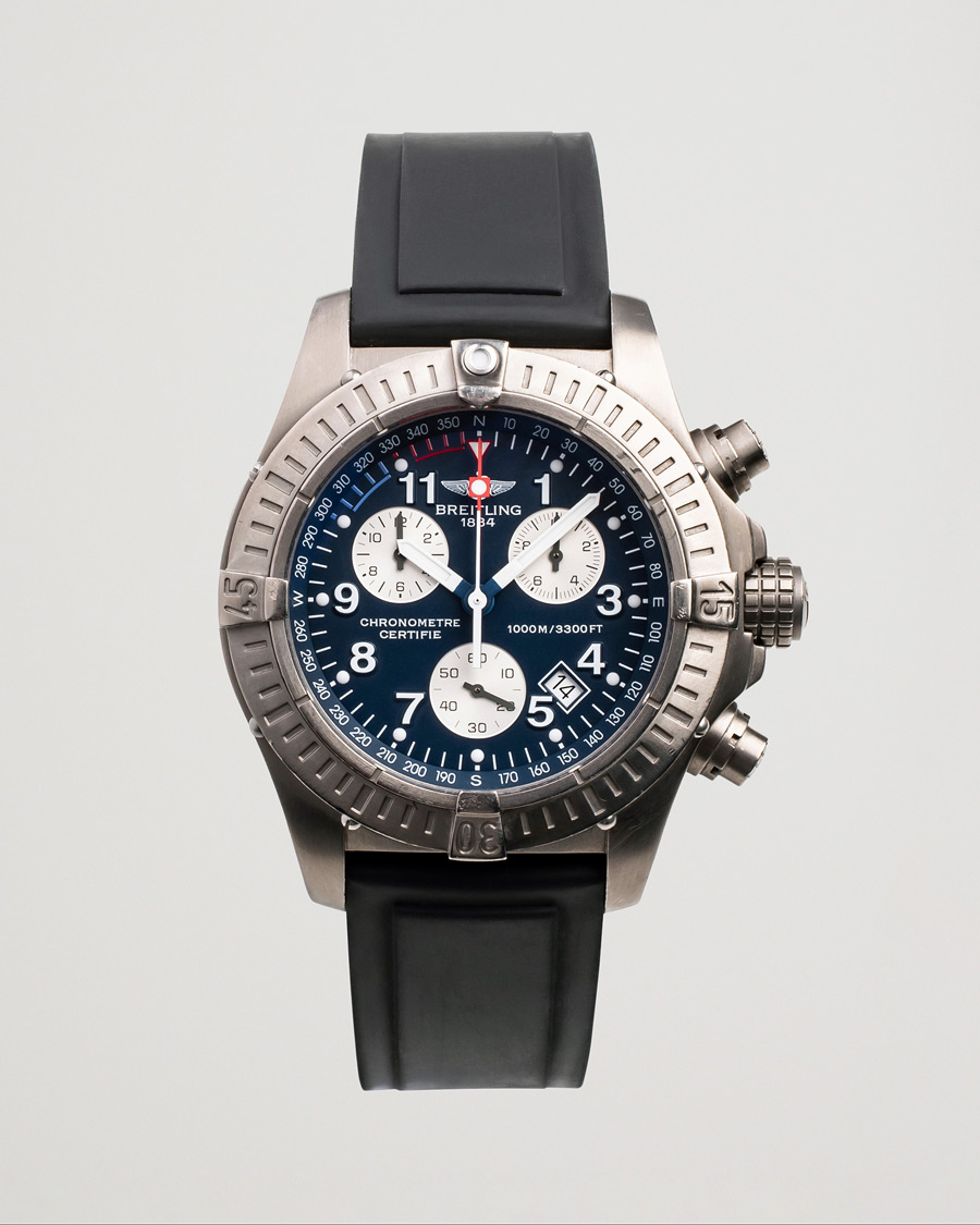 Men | Breitling Pre-Owned AvengerM1 E73360 Titan Blue Silver | Breitling Pre-Owned | AvengerM1 E73360 Titan Blue Silver