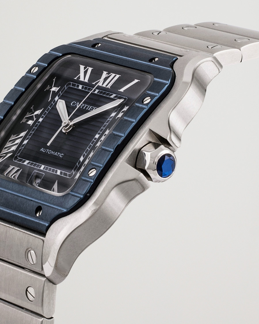 Men | Cartier Pre-Owned Santos De Cartier Steel WSSA0048 Silver | Cartier Pre-Owned | Santos De Cartier Steel WSSA0048 Silver