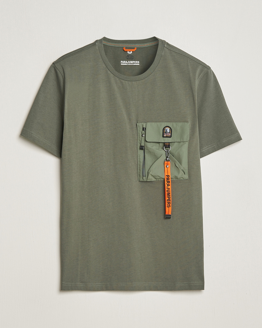 Men | T-Shirts | Parajumpers | Mojave Pocket Crew Neck T-Shirt Thyme Green