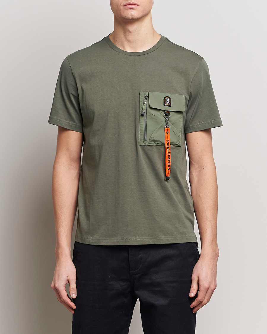 Men | T-Shirts | Parajumpers | Mojave Pocket Crew Neck T-Shirt Thyme Green