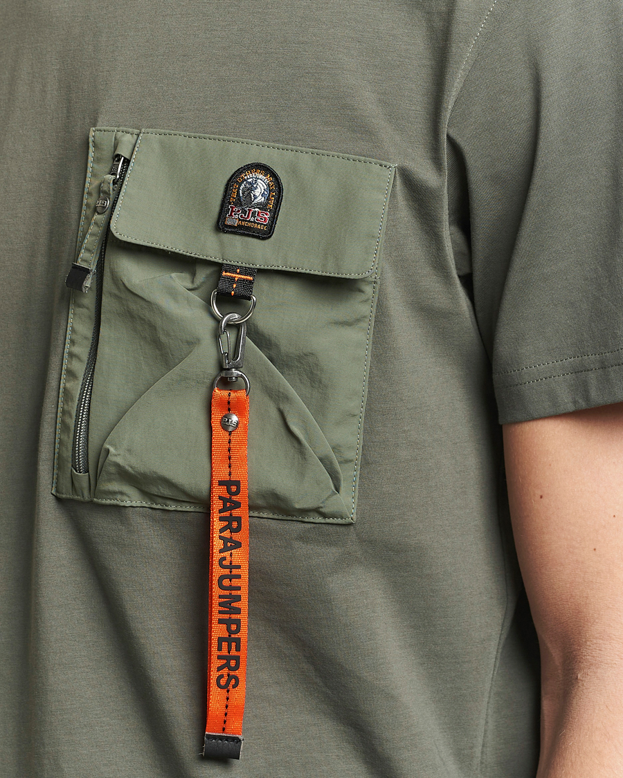 Men | T-Shirts | Parajumpers | Mojave Pocket Crew Neck T-Shirt Thyme Green
