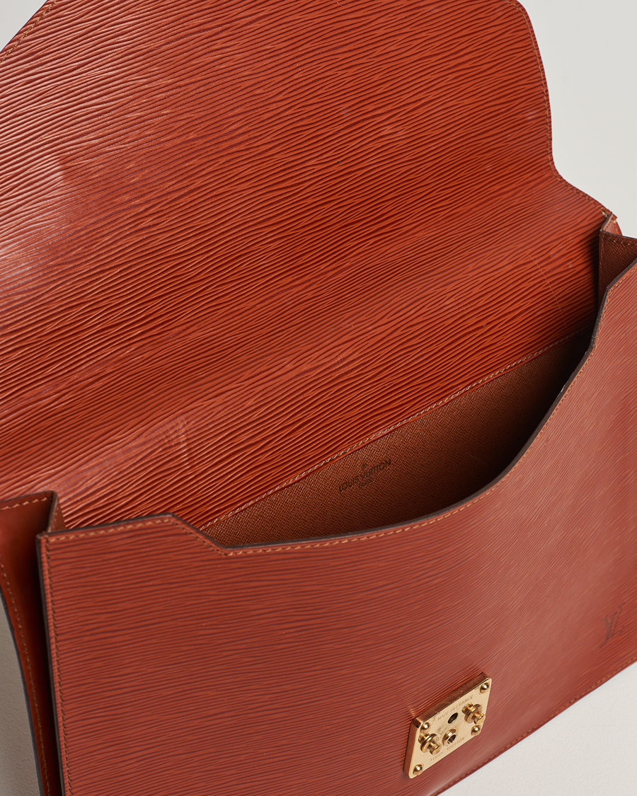 Men | Louis Vuitton Pre-Owned Senateur Epi Leather Document Case Brown | Louis Vuitton Pre-Owned | Senateur Epi Leather Document Case Brown