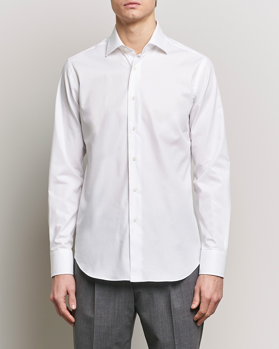 Herr | Businesskjortor | Grigio | Cotton Twill Dress Shirt White