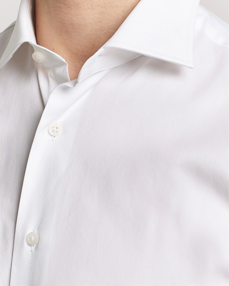 Men | Shirts | Grigio | Cotton Twill Dress Shirt White