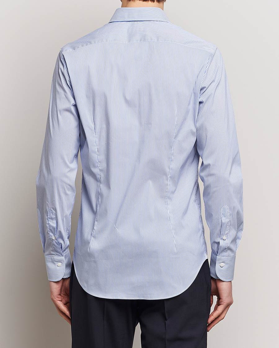 Men | Shirts | Grigio | Comfort Stretch Dress Shirt Light Blue Stripe