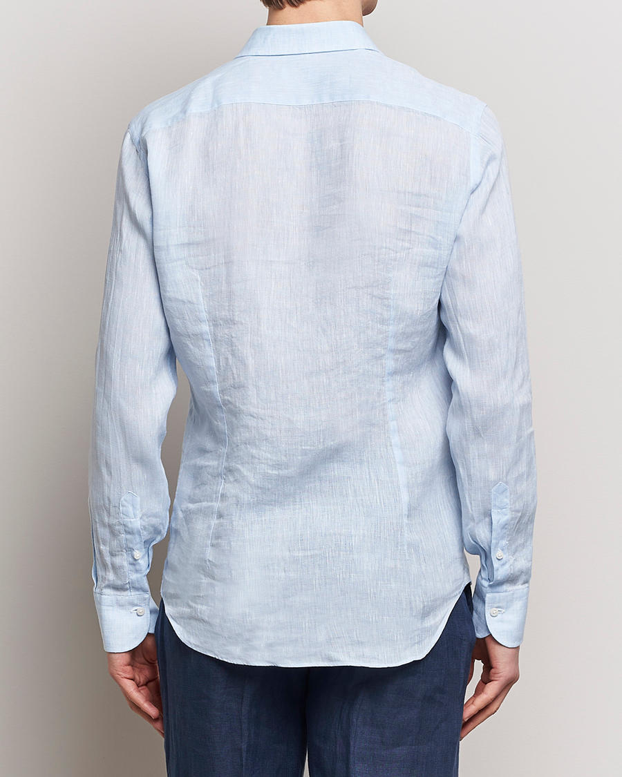 Men | Shirts | Grigio | Linen Casual Shirt Light Blue