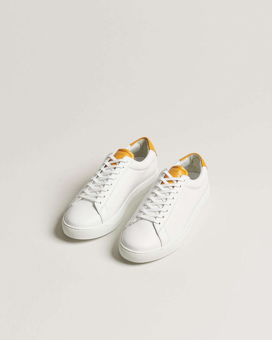 Herre |  | Zespà | ZSP4 Nappa Leather Sneakers White/Yellow