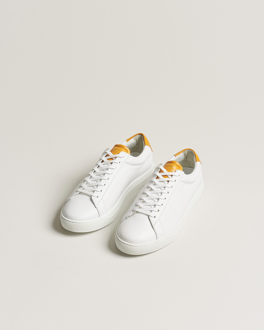Men | Zespà ZSP4 Nappa Leather Sneakers White/Yellow | Zespà | ZSP4 Nappa Leather Sneakers White/Yellow