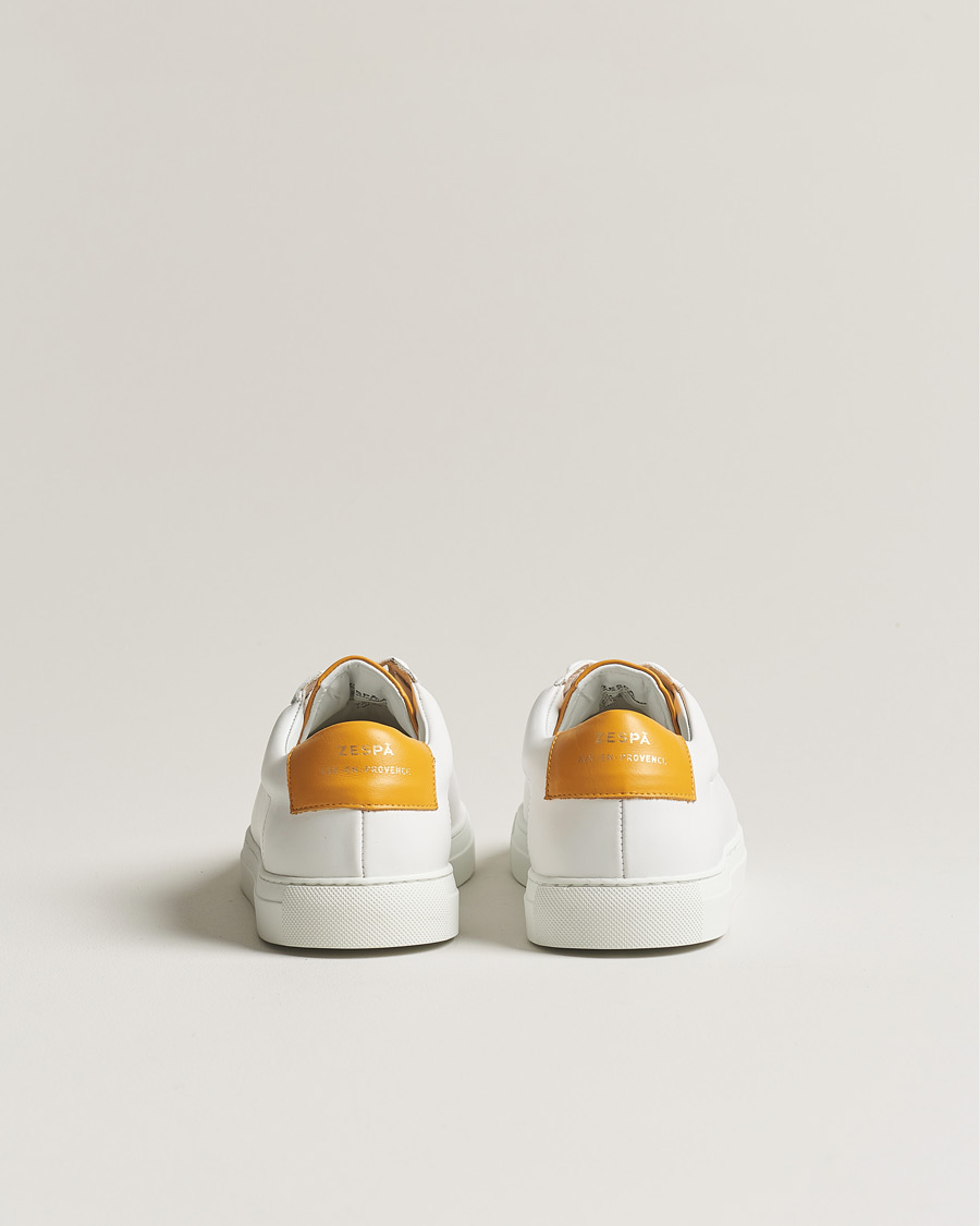 Men | Zespà ZSP4 Nappa Leather Sneakers White/Yellow | Zespà | ZSP4 Nappa Leather Sneakers White/Yellow