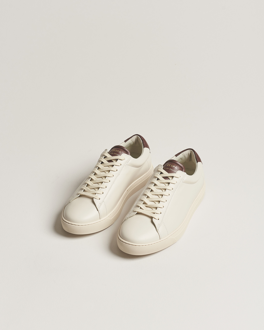 Men | Zespà ZSP4 Nappa Leather Sneakers Off White/Brown | Zespà | ZSP4 Nappa Leather Sneakers Off White/Brown