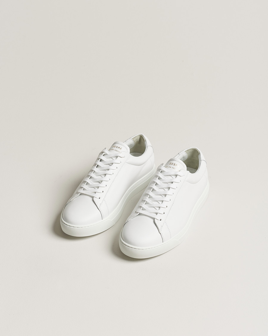Men | White Sneakers | Zespà | ZSP4 Nappa Leather Sneakers White