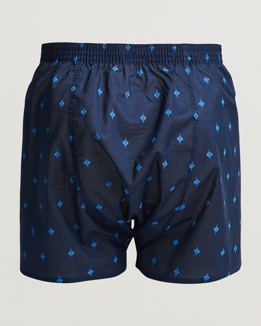 Men | Underwear & Socks | Derek Rose | Classic Fit Woven Cotton Boxer Shorts Navy